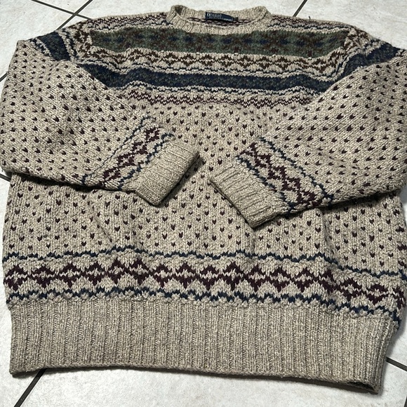 Polo Ralph Lauren Hand Knit Wool Silk Linen Blend Pullover Fairs Isle Sweater - Picture 6 of 13